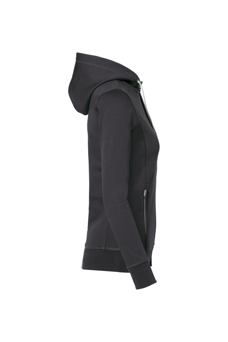 HAKRO Damen Kapuzenjacke Bonded ECO - Karbongrau/silber - 4