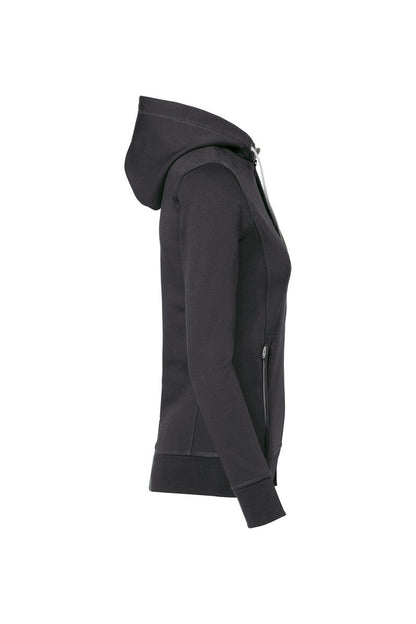 HAKRO Damen Kapuzenjacke Bonded ECO - Karbongrau/silber - 4