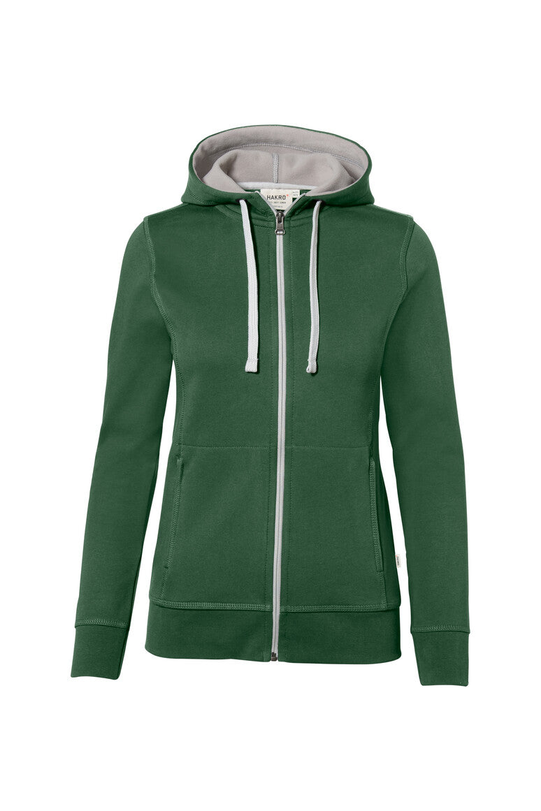 HAKRO Damen Kapuzenjacke Bonded ECO - Tanne/silber - 1