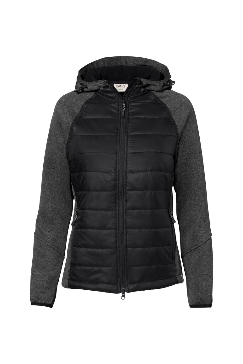 HAKRO Damen Kapuzen-Hybridjacke Contrast - Schwarz - 1