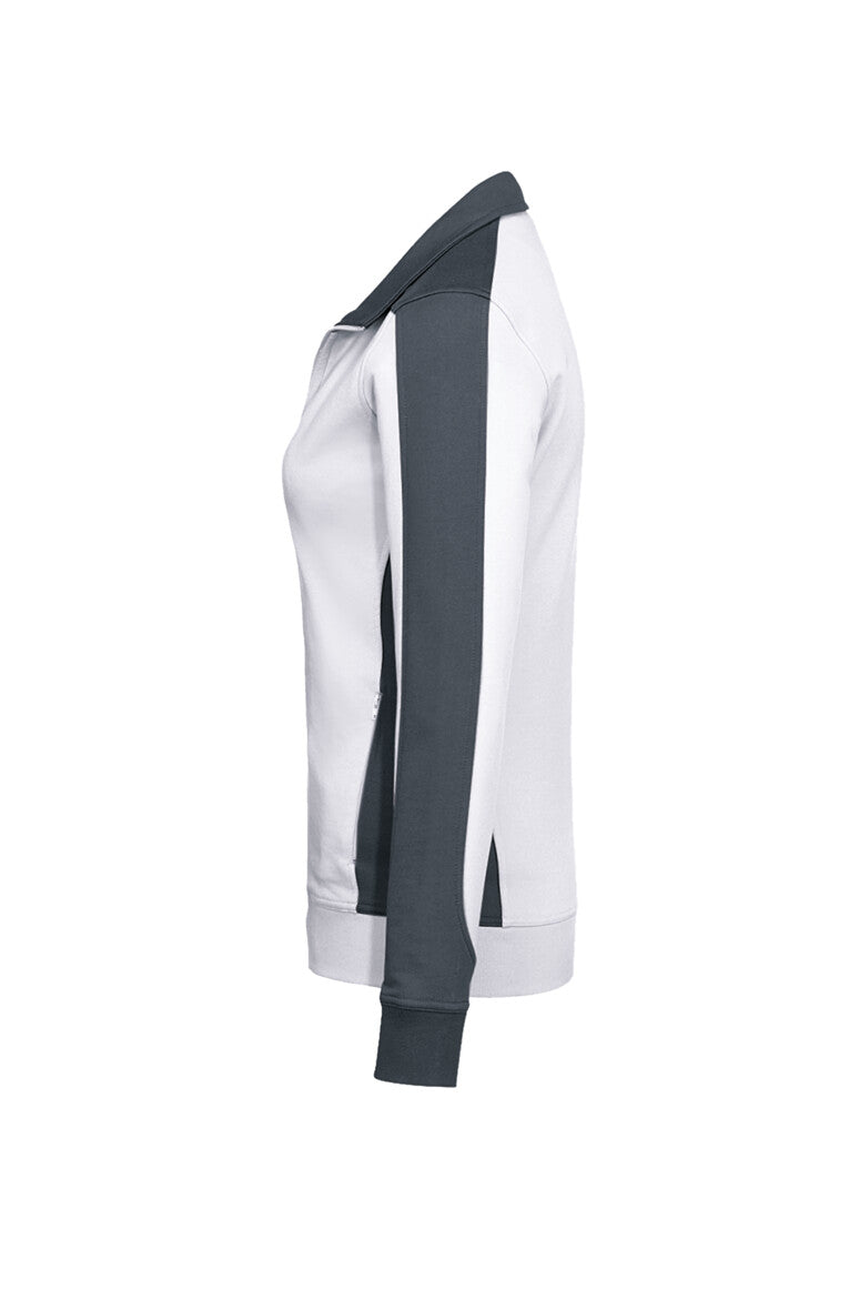 HAKRO Damen Sweatjacke Contrast MIKRALINAR® - Weiß/anthrazit - 2