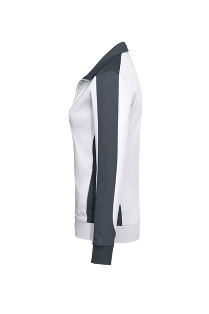 HAKRO Damen Sweatjacke Contrast MIKRALINAR® - Weiß/anthrazit - 2