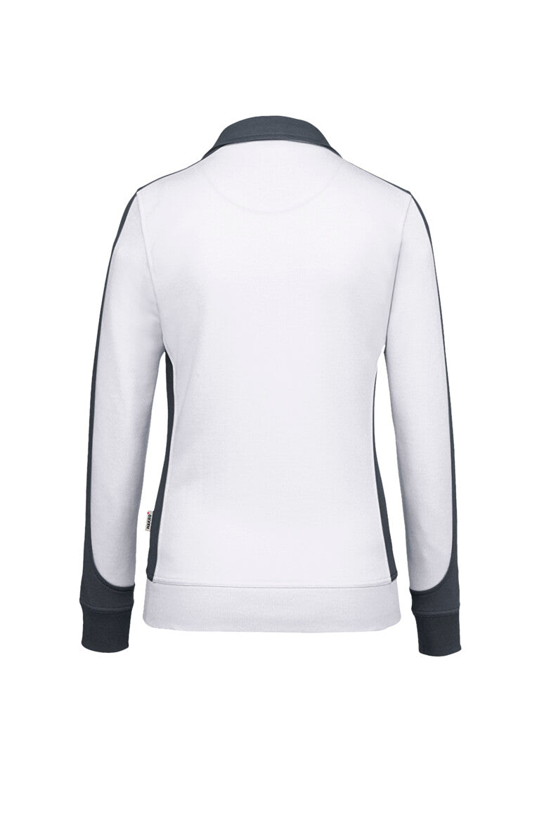 HAKRO Damen Sweatjacke Contrast MIKRALINAR® - Weiß/anthrazit - 3