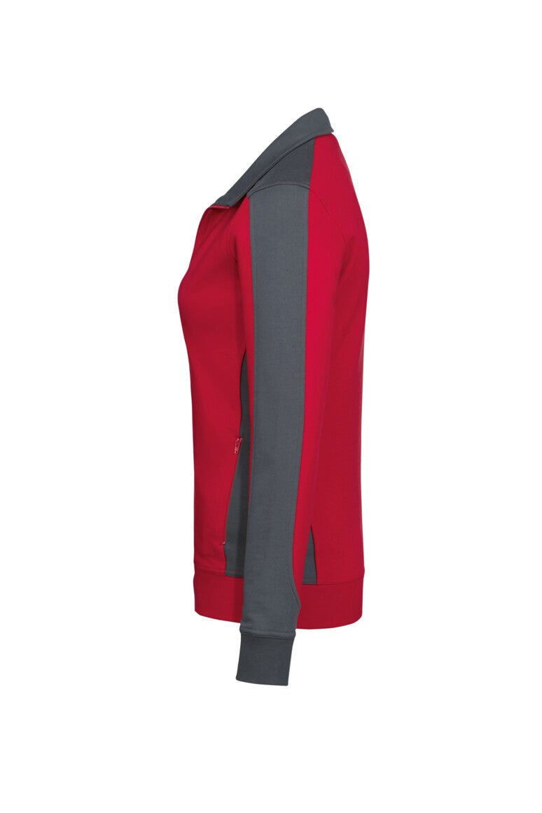 HAKRO Damen Sweatjacke Contrast MIKRALINAR® - Rot/anthrazit - 2