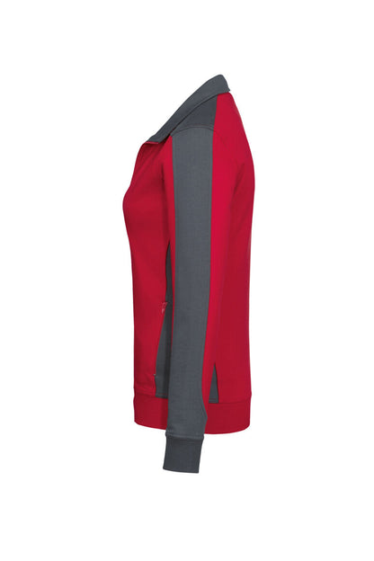 HAKRO Damen Sweatjacke Contrast MIKRALINAR® - Rot/anthrazit - 2