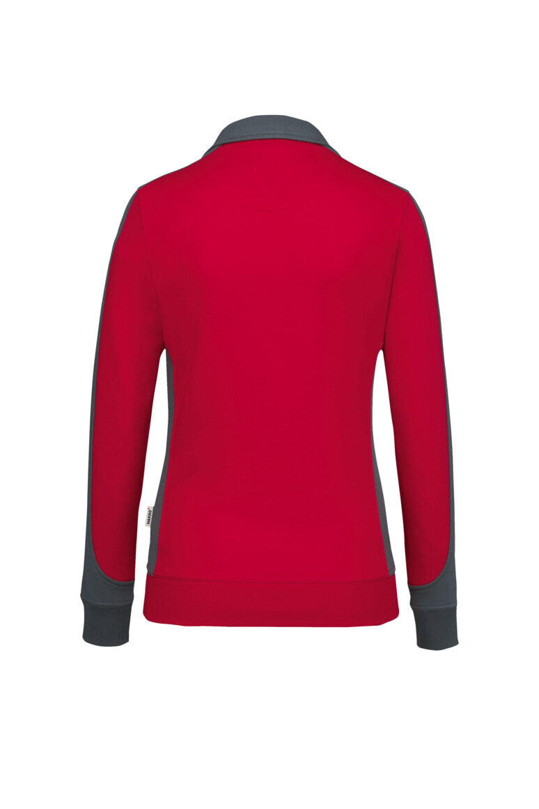 HAKRO Damen Sweatjacke Contrast MIKRALINAR® - Rot/anthrazit - 3