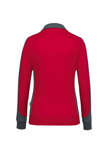 HAKRO Damen Sweatjacke Contrast MIKRALINAR® - Rot/anthrazit - 3