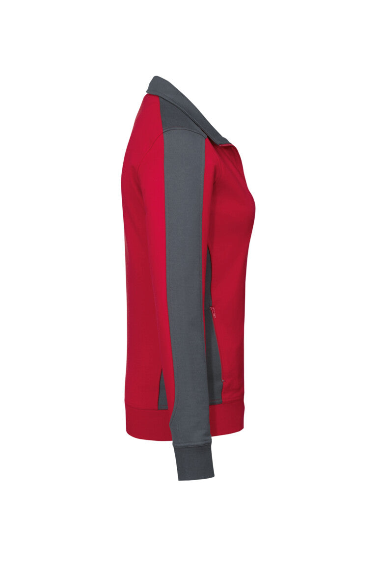 HAKRO Damen Sweatjacke Contrast MIKRALINAR® - Rot/anthrazit - 4