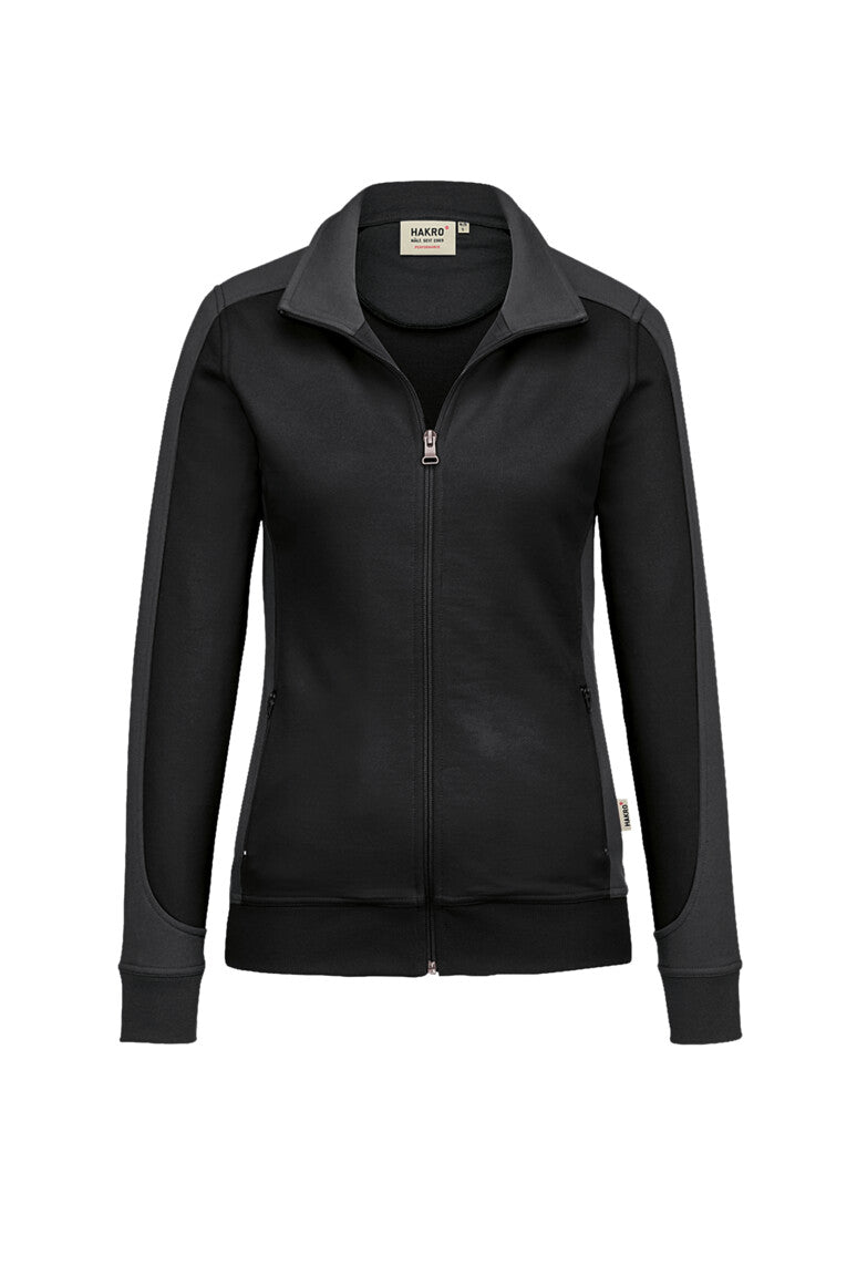 HAKRO Damen Sweatjacke Contrast MIKRALINAR® - Schwarz/anthrazit - 1