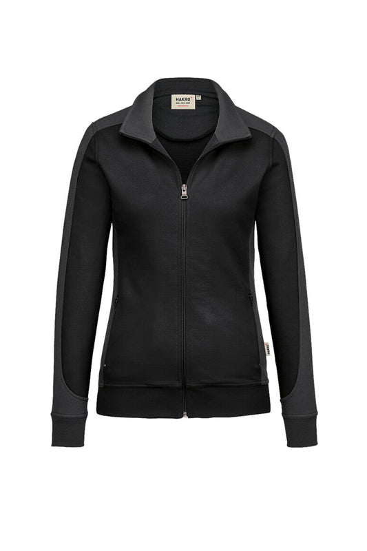 HAKRO Damen Sweatjacke Contrast MIKRALINAR® - Schwarz/anthrazit - 1
