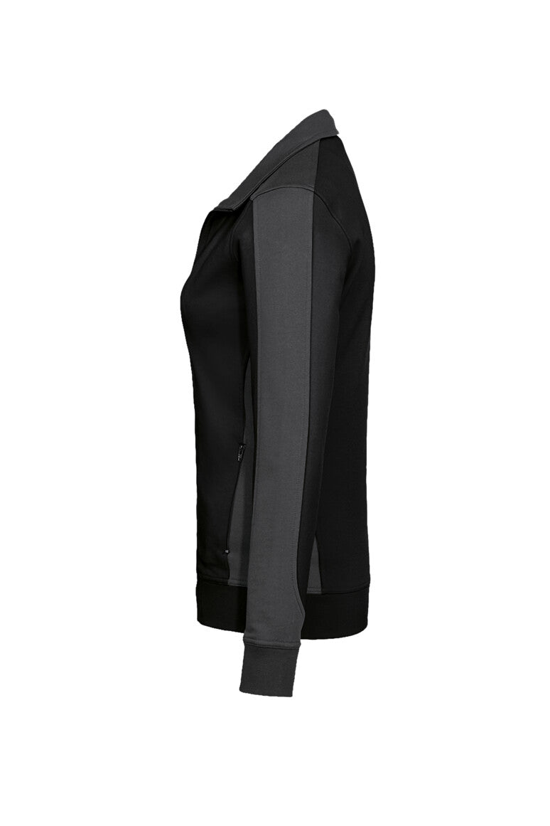 HAKRO Damen Sweatjacke Contrast MIKRALINAR® - Schwarz/anthrazit - 2