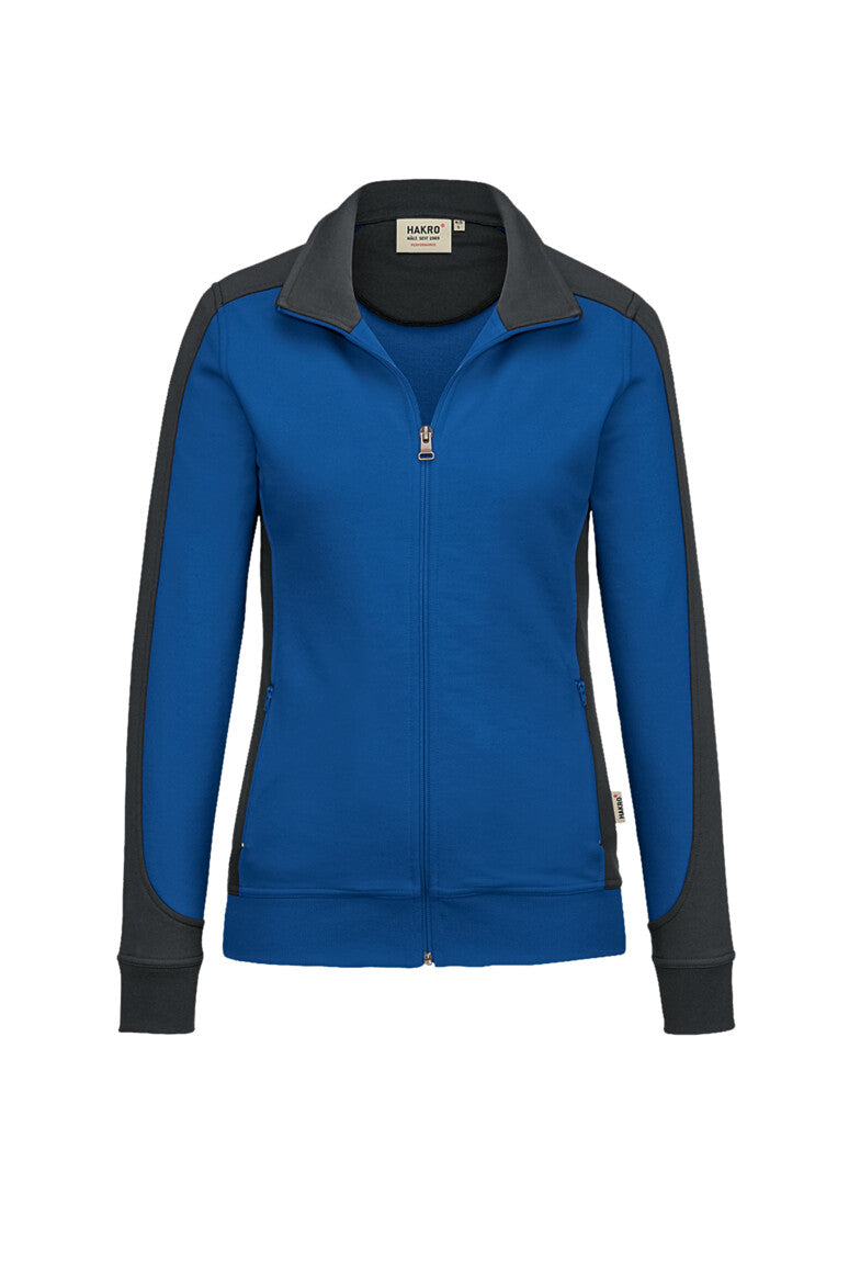 HAKRO Damen Sweatjacke Contrast MIKRALINAR® - Royalblau/anthrazit - 1