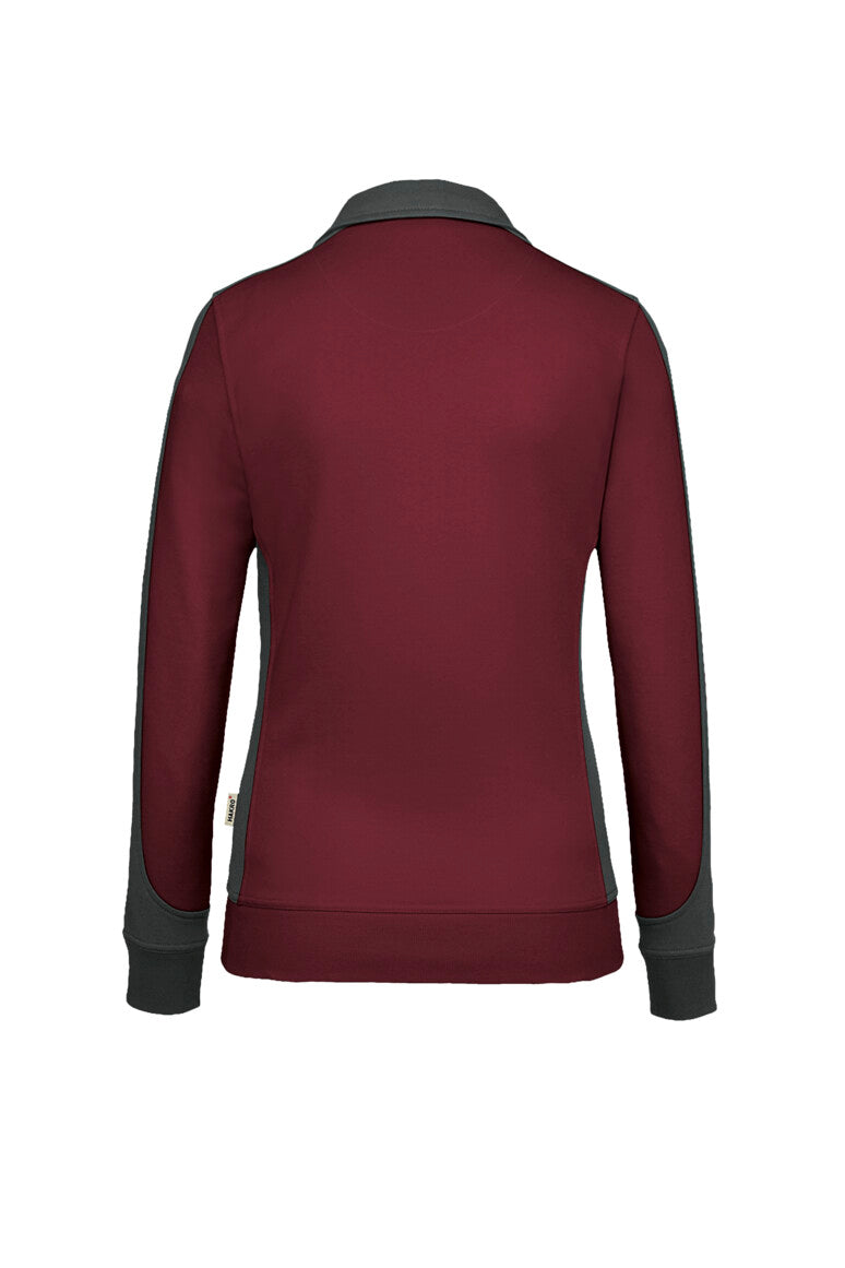 HAKRO Damen Sweatjacke Contrast MIKRALINAR® - Weinrot/anthrazit - 3