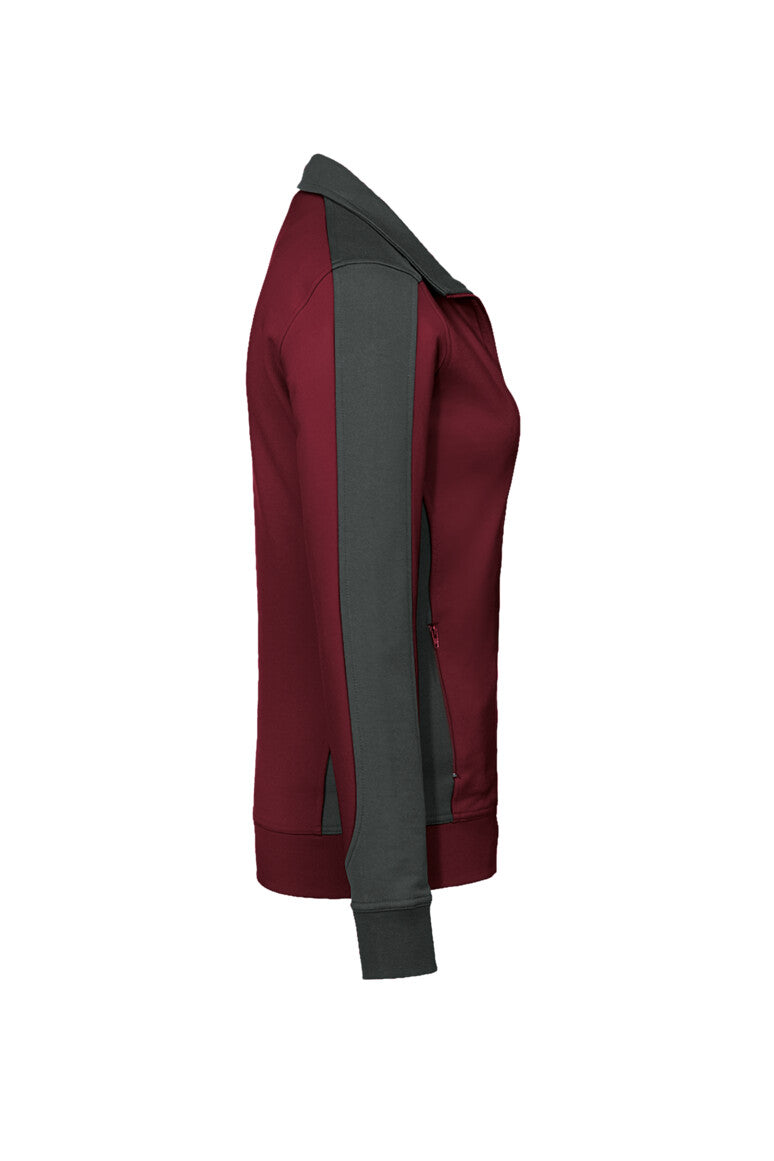 HAKRO Damen Sweatjacke Contrast MIKRALINAR® - Weinrot/anthrazit - 4