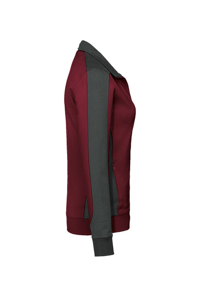HAKRO Damen Sweatjacke Contrast MIKRALINAR® - Weinrot/anthrazit - 4