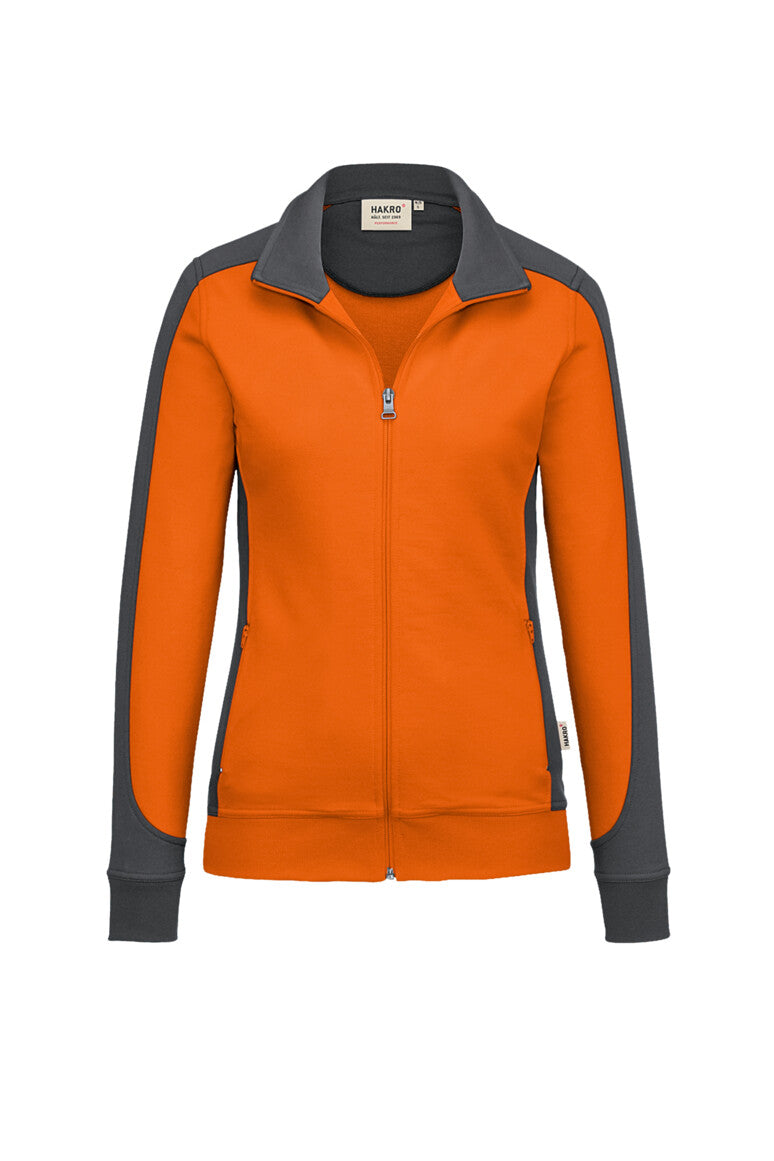 HAKRO Damen Sweatjacke Contrast MIKRALINAR® - Orange/anthrazit - 1