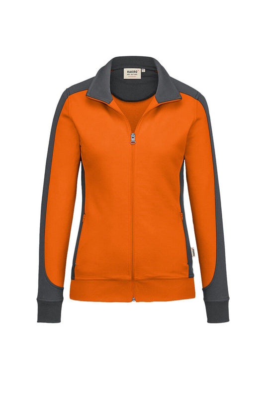 HAKRO Damen Sweatjacke Contrast MIKRALINAR® - Orange/anthrazit - 1