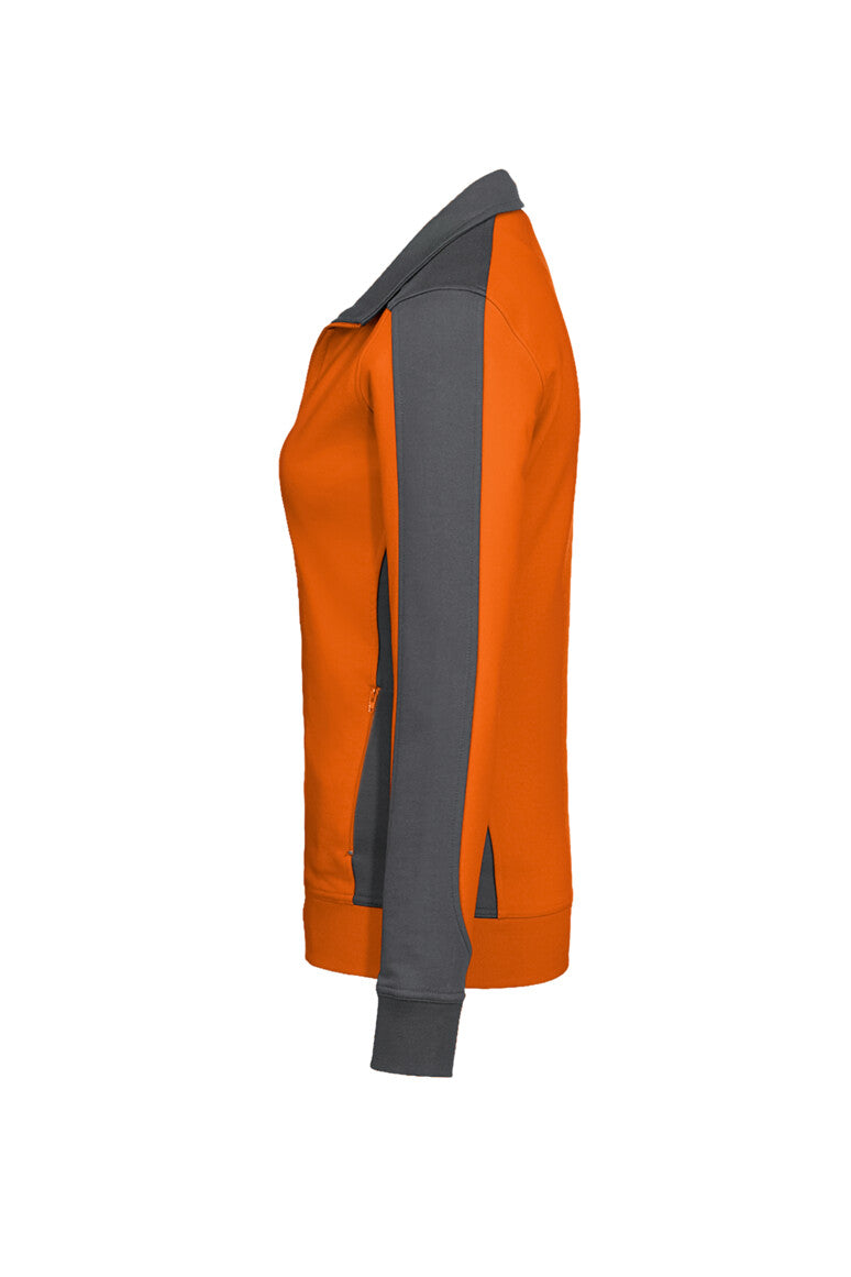 HAKRO Damen Sweatjacke Contrast MIKRALINAR® - Orange/anthrazit - 2