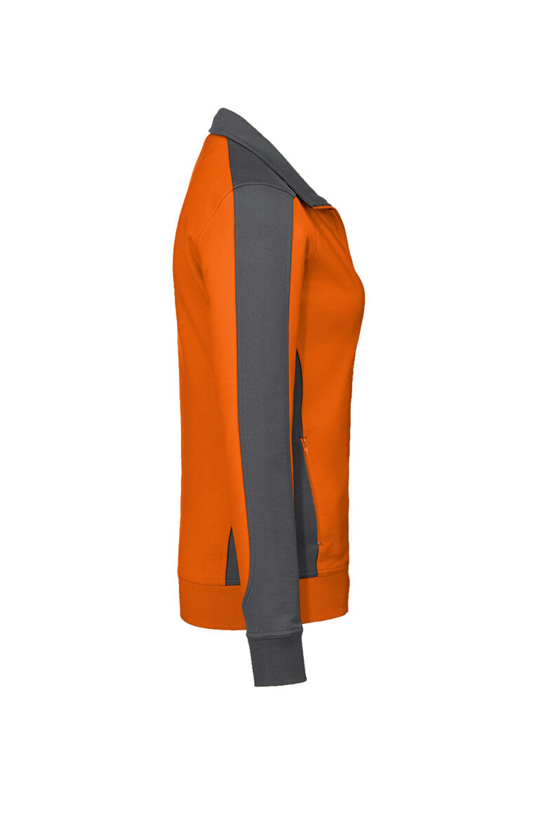 HAKRO Damen Sweatjacke Contrast MIKRALINAR® - Orange/anthrazit - 4