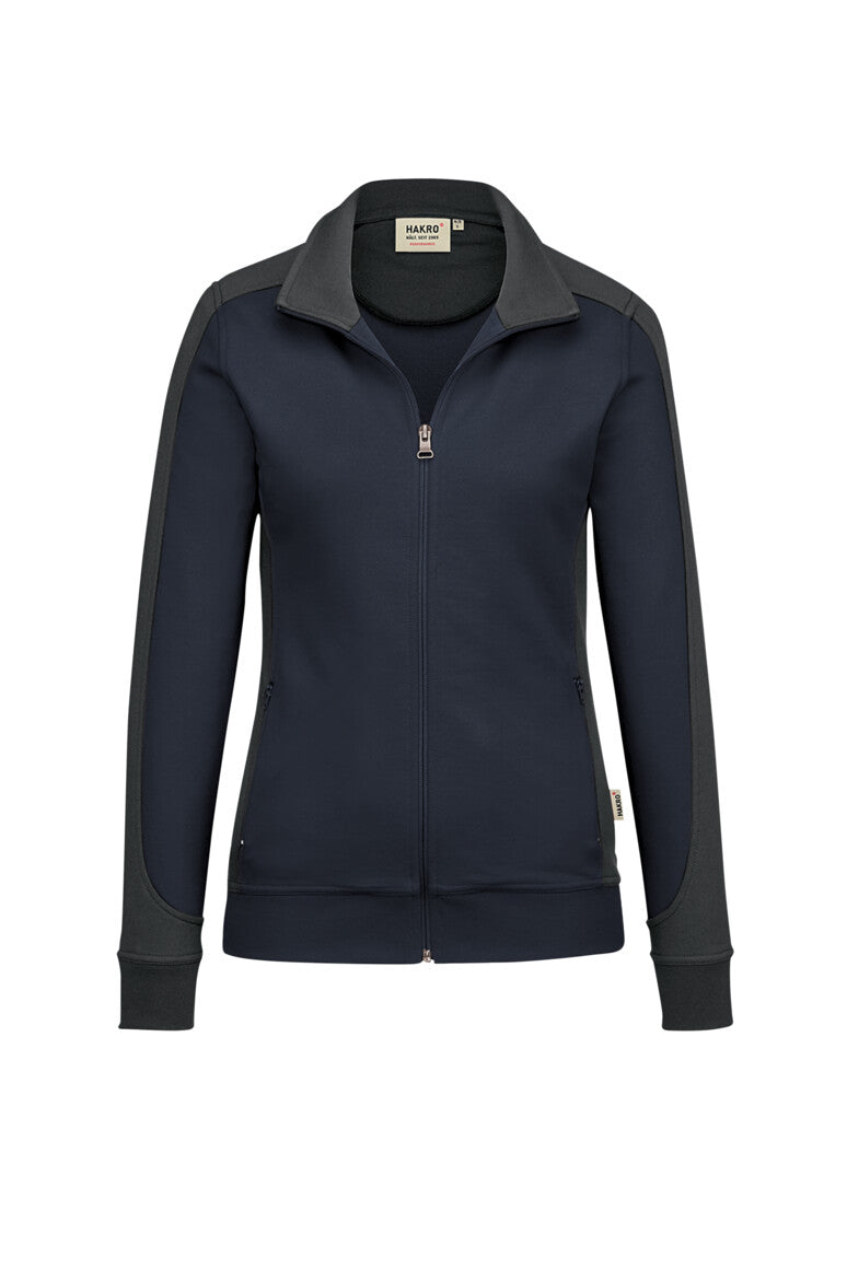 HAKRO Damen Sweatjacke Contrast MIKRALINAR® - Tinte/anthrazit - 1