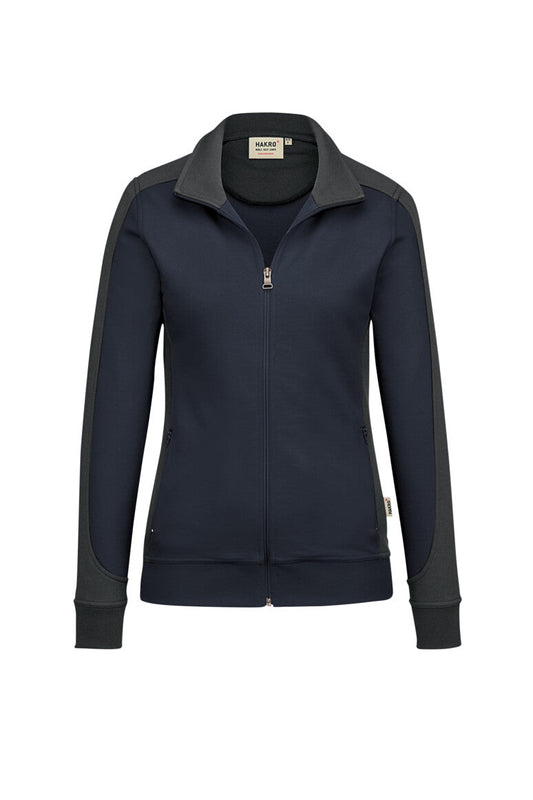 HAKRO Damen Sweatjacke Contrast MIKRALINAR® - Tinte/anthrazit - 1