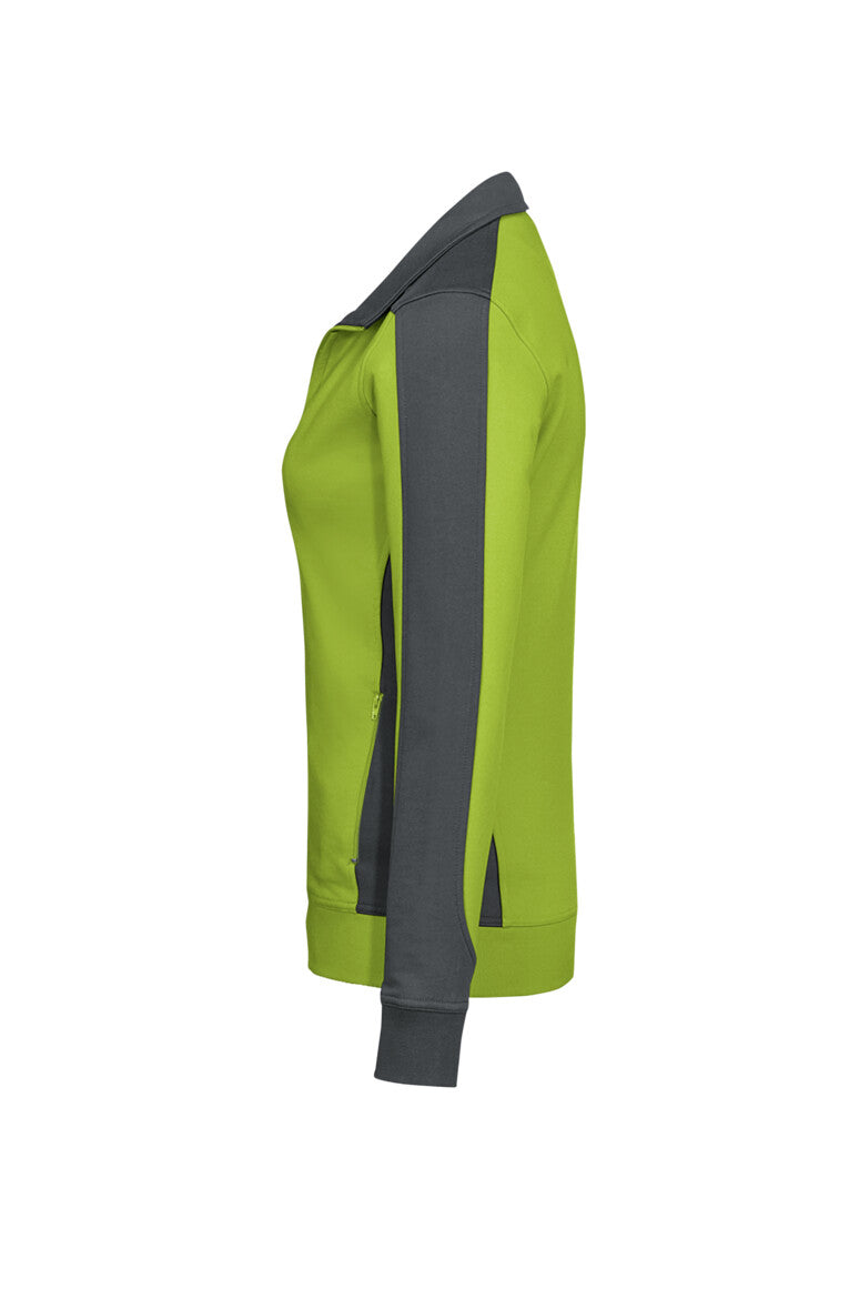 HAKRO Damen Sweatjacke Contrast MIKRALINAR® - Kiwi/anthrazit - 2