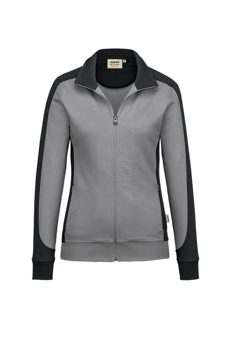 HAKRO Damen Sweatjacke Contrast MIKRALINAR® - Titan/anthrazit - 1
