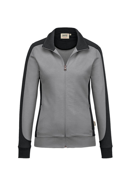 HAKRO Damen Sweatjacke Contrast MIKRALINAR® - Titan/anthrazit - 1