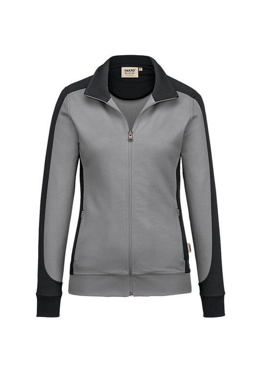 HAKRO Damen Sweatjacke Contrast MIKRALINAR® - Titan/anthrazit - 1