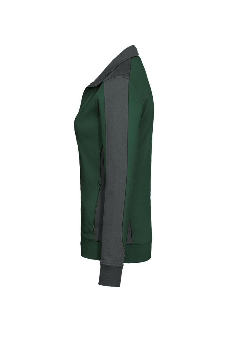HAKRO Damen Sweatjacke Contrast MIKRALINAR® - Tanne/anthrazit - 2