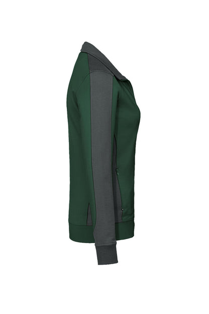 HAKRO Damen Sweatjacke Contrast MIKRALINAR® - Tanne/anthrazit - 4