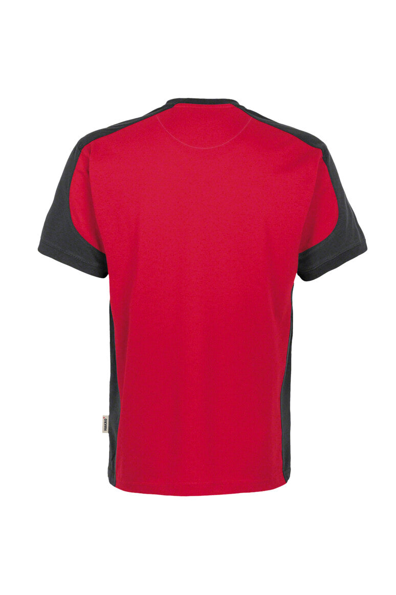 HAKRO T-Shirt Contrast MIKRALINAR® - Rot/anthrazit - 3