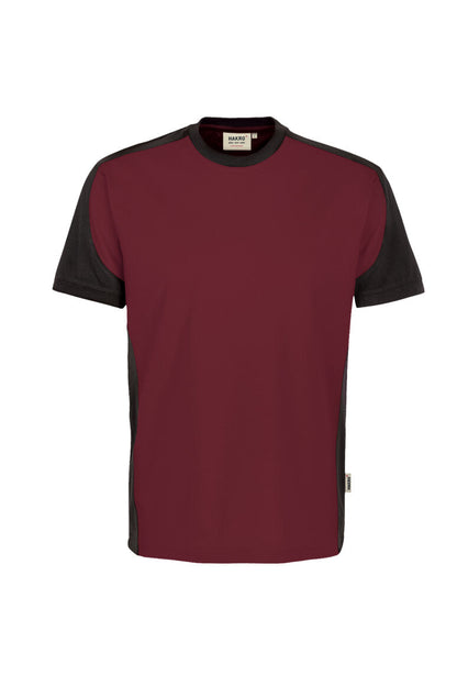 HAKRO T-Shirt Contrast MIKRALINAR® - Weinrot/anthrazit - 1