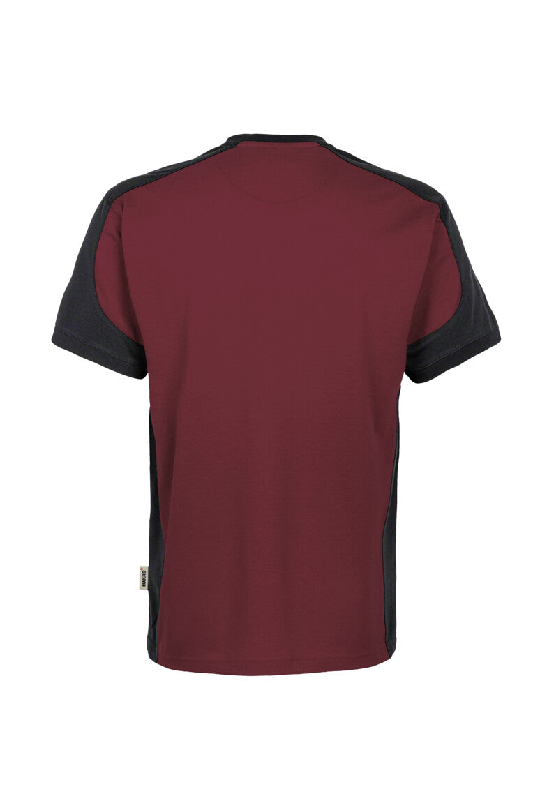 HAKRO T-Shirt Contrast MIKRALINAR® - Weinrot/anthrazit - 3