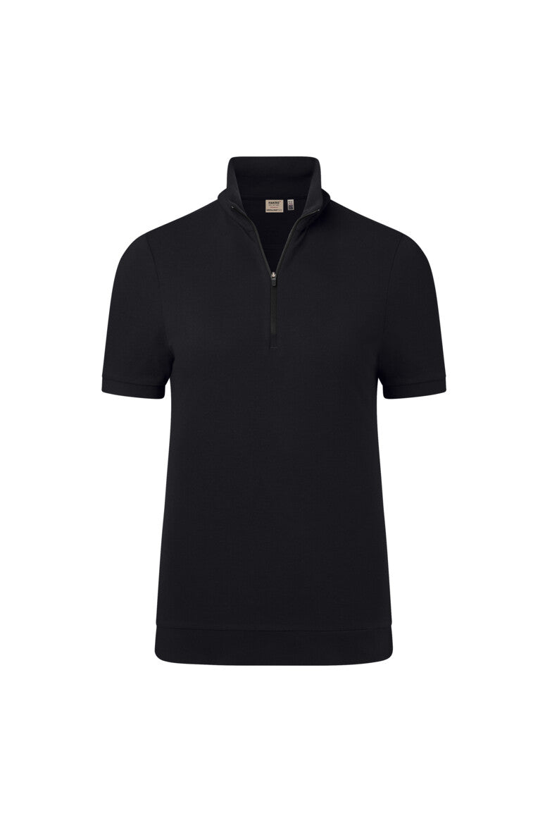 HAKRO Damen Zip-Shirt Piqué MIKRALINAR® ECO - Schwarz - 1
