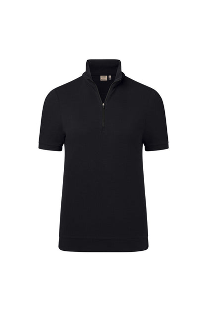 HAKRO Damen Zip-Shirt Piqué MIKRALINAR® ECO - Schwarz - 1