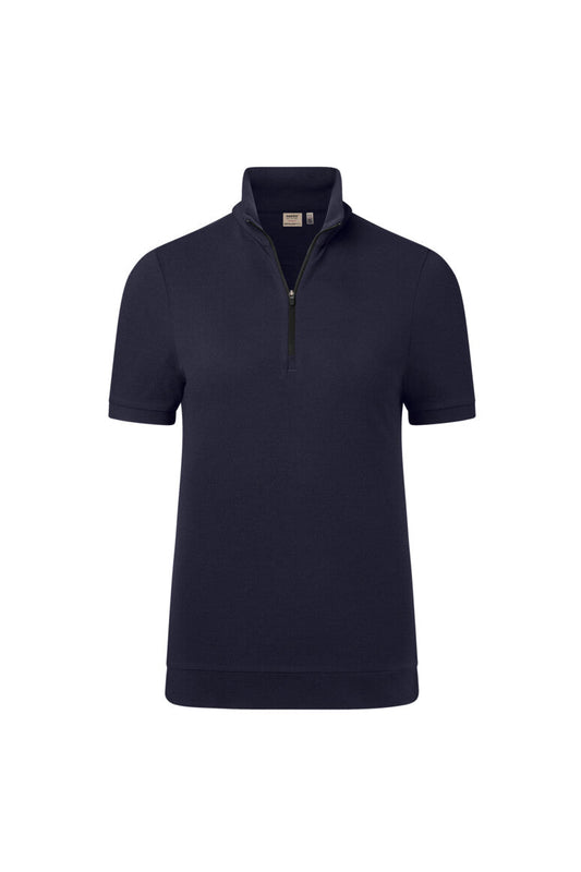 HAKRO Damen Zip-Shirt Piqué MIKRALINAR® ECO - Tinte - 1