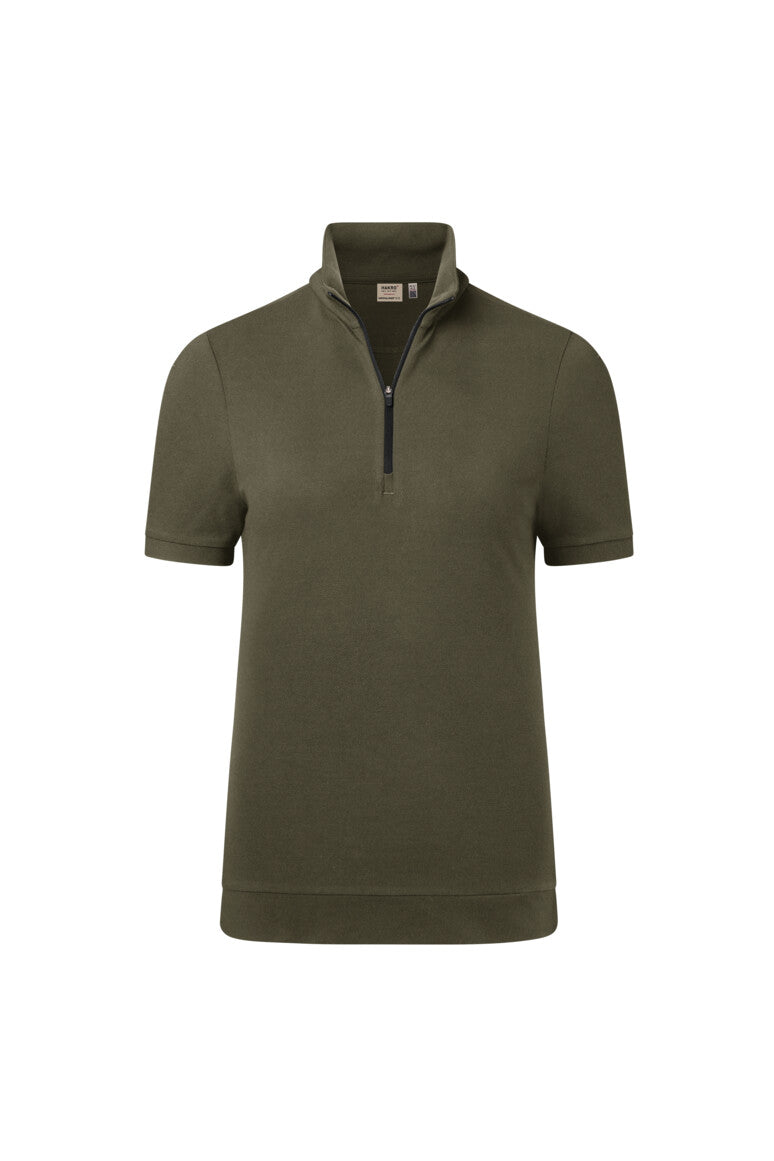 HAKRO Damen Zip-Shirt Piqué MIKRALINAR® ECO - Olive - 1