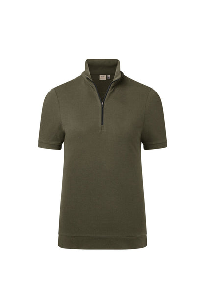 HAKRO Damen Zip-Shirt Piqué MIKRALINAR® ECO - Olive - 1