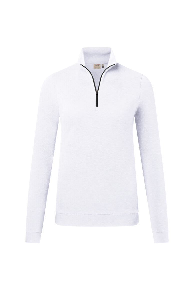HAKRO Damen Zip-Longsleeve Piqué MIKRALINAR® ECO - Weiß - 1