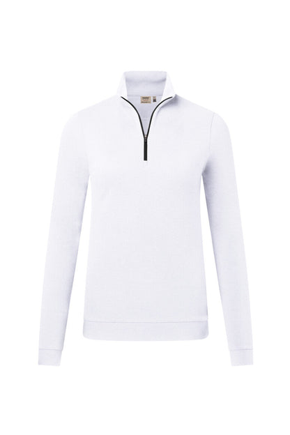 HAKRO Damen Zip-Longsleeve Piqué MIKRALINAR® ECO - Weiß - 1