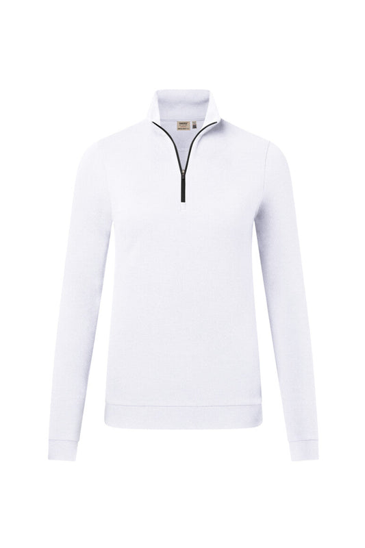 HAKRO Damen Zip-Longsleeve Piqué MIKRALINAR® ECO - Weiß - 1