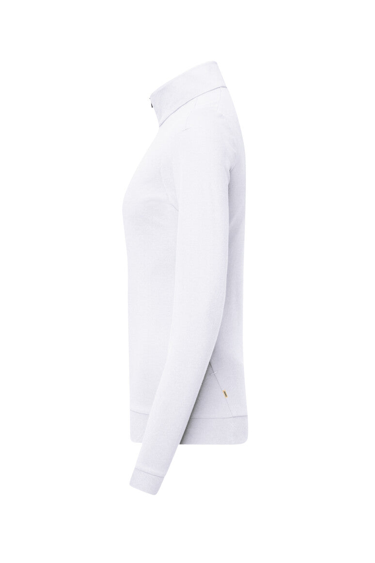 HAKRO Damen Zip-Longsleeve Piqué MIKRALINAR® ECO - Weiß - 2