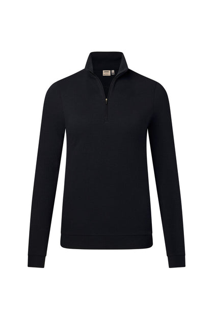 HAKRO Damen Zip-Longsleeve Piqué MIKRALINAR® ECO - Schwarz - 1