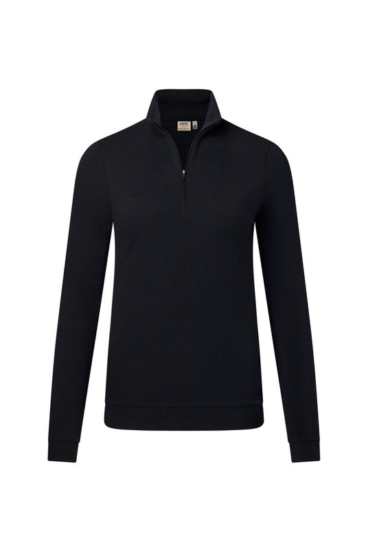 HAKRO Damen Zip-Longsleeve Piqué MIKRALINAR® ECO - Schwarz - 1