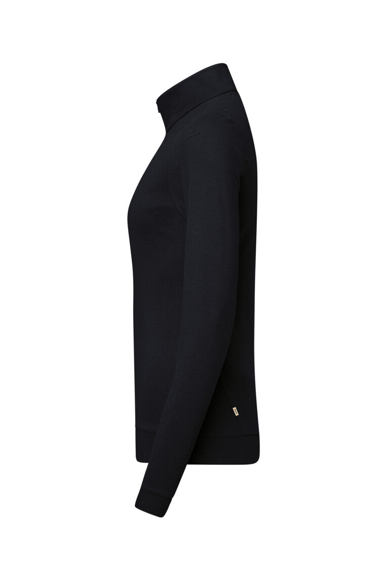 HAKRO Damen Zip-Longsleeve Piqué MIKRALINAR® ECO - Schwarz - 2