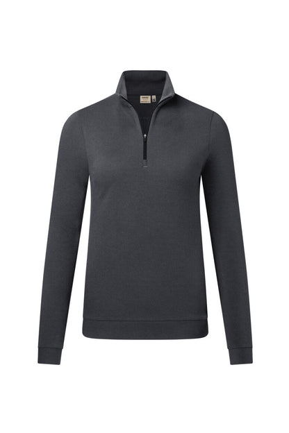 HAKRO Damen Zip-Longsleeve Piqué MIKRALINAR® ECO - Karbongrau - 1
