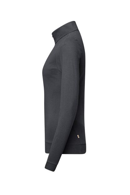 HAKRO Damen Zip-Longsleeve Piqué MIKRALINAR® ECO - Karbongrau - 2