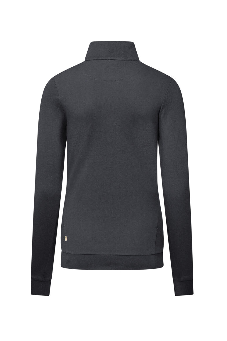 HAKRO Damen Zip-Longsleeve Piqué MIKRALINAR® ECO - Karbongrau - 3