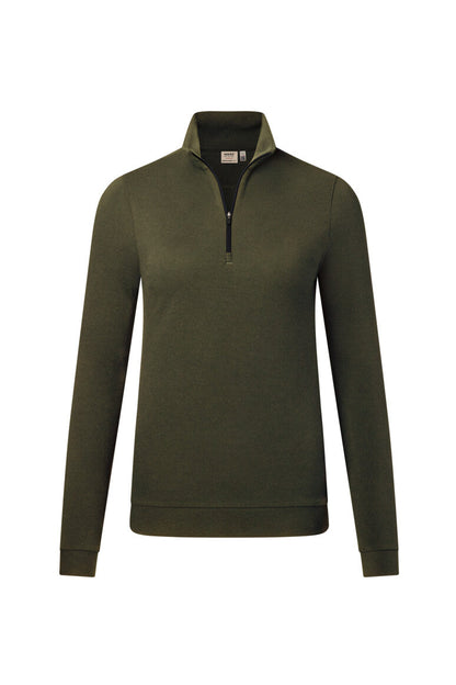 HAKRO Damen Zip-Longsleeve Piqué MIKRALINAR® ECO - Olive - 1